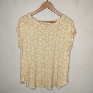 Ann Taylor Floral Shirt Short Sleeve Stretch Knit